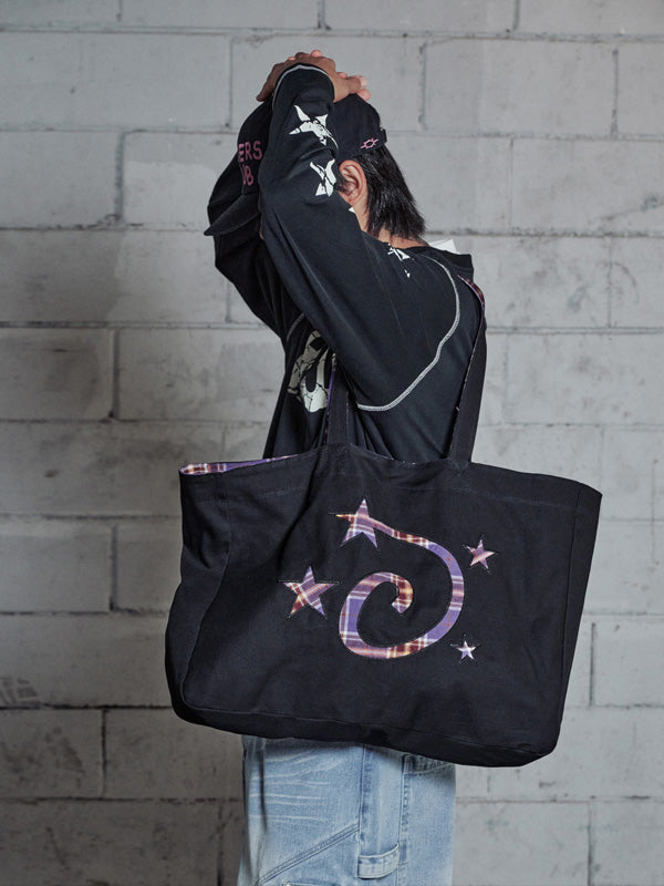(韓國代購)LSC REVERSIBLE CHECK LOGO BIG ECO BAG (BLACK)(官方22/9後出貨)