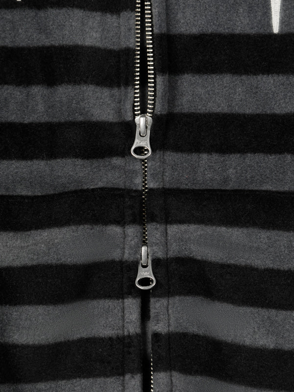 (韓國代購) LSC LOGO STRIPE FLEECE 2-WAY HOODIE ZIP-UP (BLACK)