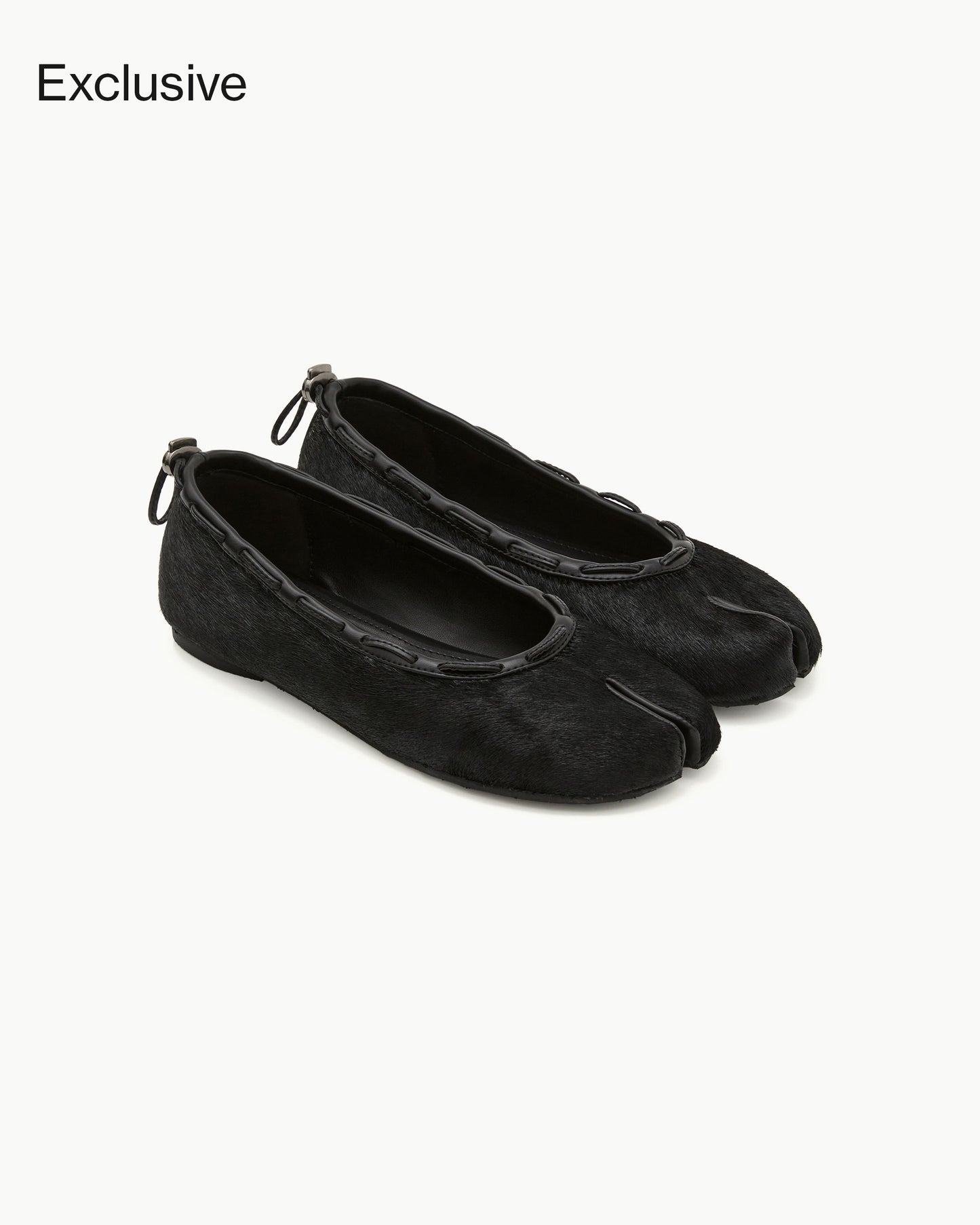 (韓國代購)PAES Calf String Flat ( Calf Hair Black ) (225-255)