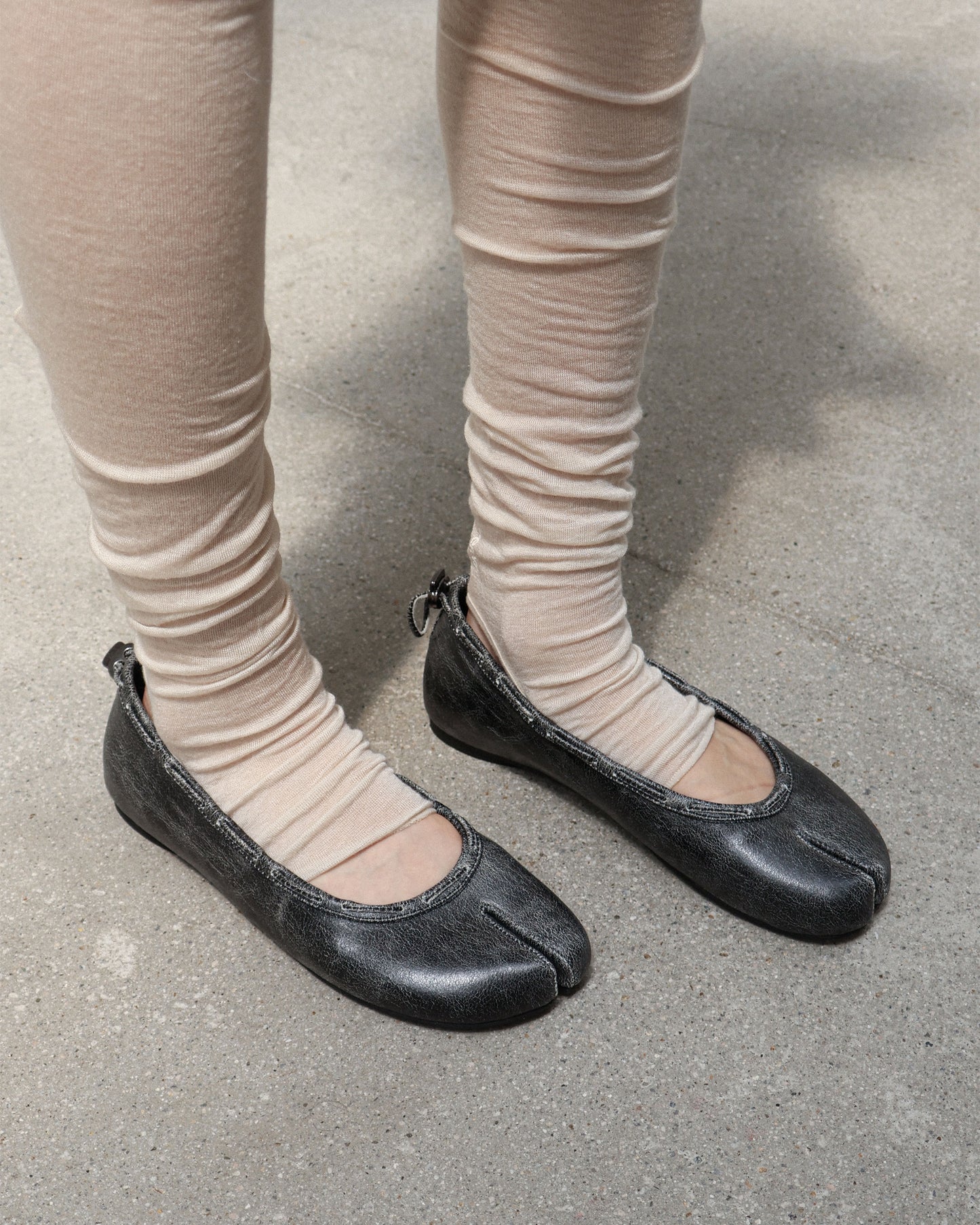 (韓國代購)PAES Leather String Flat ( Vintage Black)(225-260)