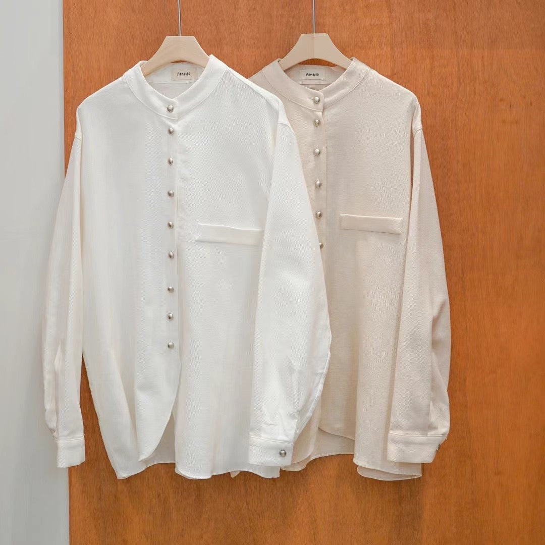 (sale)grandad shirt(white)