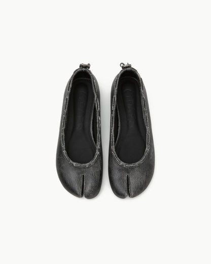 （韓國代購）PAES Leather String Flat ( Vintage Black）（225-260）