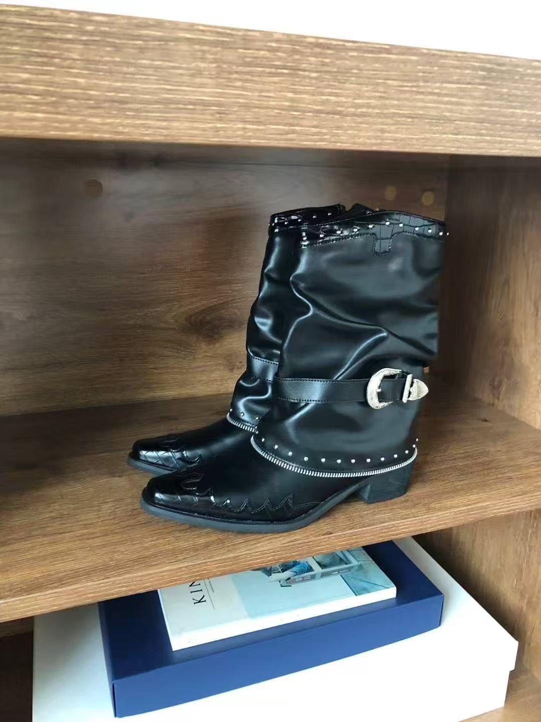 cow boy buckle boot(230-250) (PRE-ORDER)