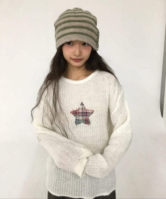 (韓國代購)AEAE STRIPE BUTTON BEANIE [KHAKI/GREY] <Black Friday~25/11>