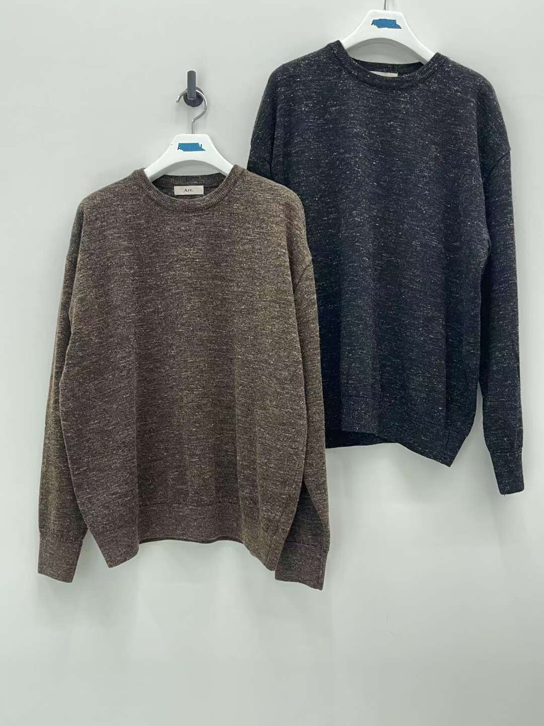 wool knit top (charocal/brown) 現貨