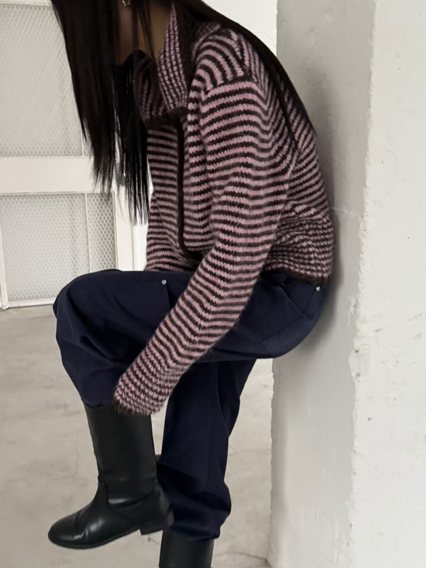 striped knit top (PRE-ORDER)