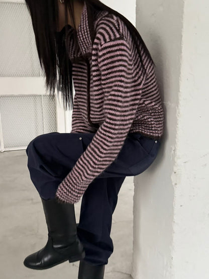 striped knit top (PRE-ORDER)