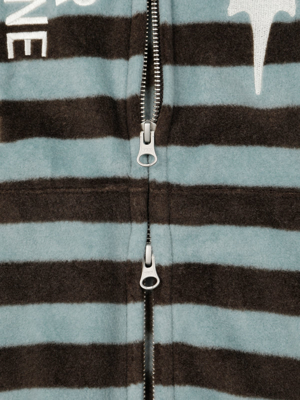 (韓國代購) LSC LOGO STRIPE FLEECE 2-WAY HOODIE ZIP-UP (SKYBLUE)