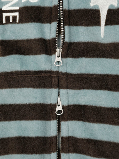 (韓國代購) LSC LOGO STRIPE FLEECE 2-WAY HOODIE ZIP-UP (SKYBLUE)