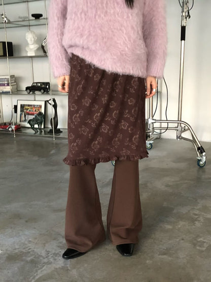 floral skirt(brown/black)