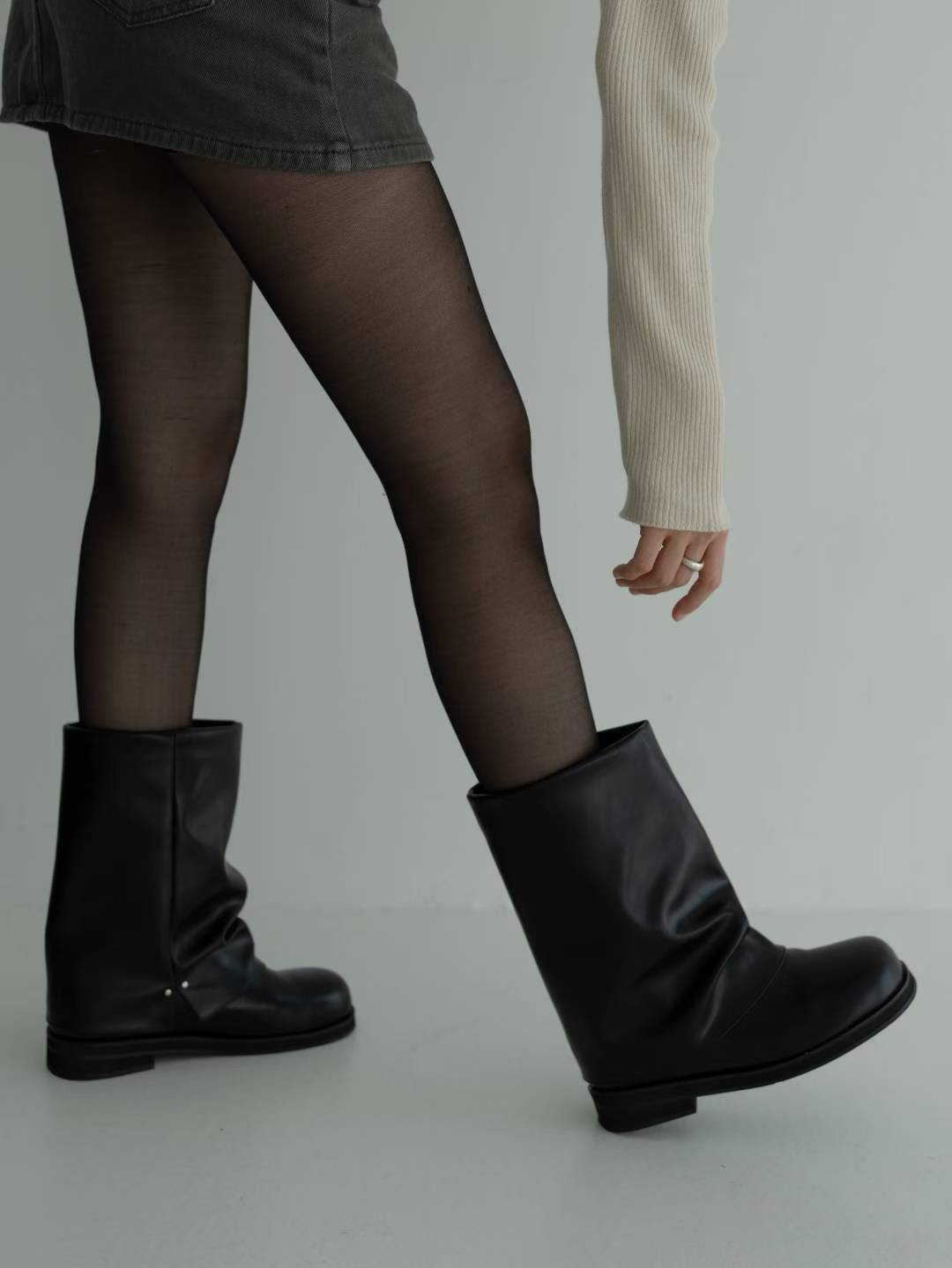 round toe boots (black/brown/khaki) (230-250)