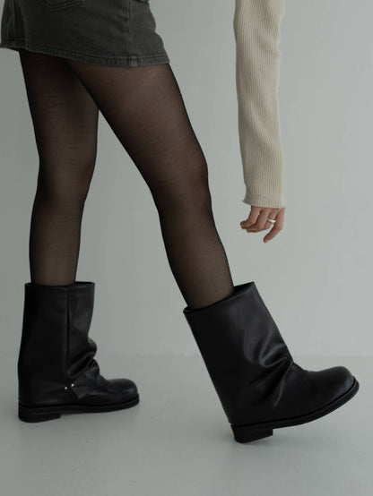 round toe boots (black/brown/khaki) (230-250)