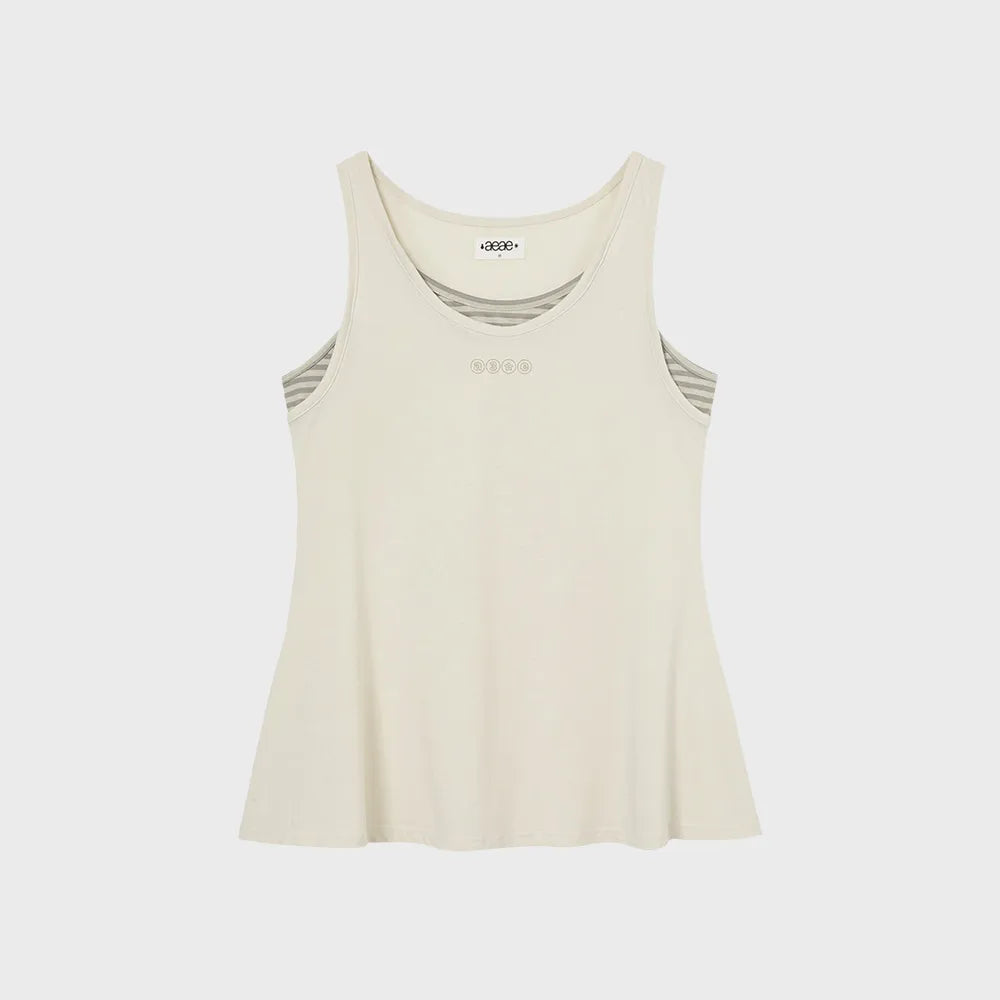 （韓國代購）AEAE stripe layered sleeveless (ivory/ash)