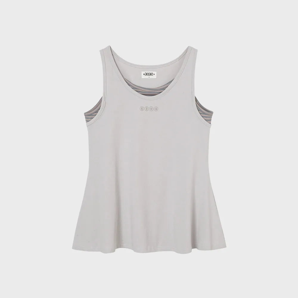 （韓國代購）AEAE stripe layered sleeveless (ivory/ash)
