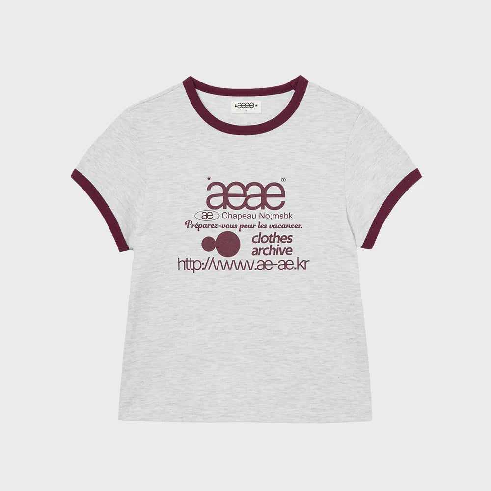 （韓國代購）AEAE web logo ringer tee(white/light grey/indigo)