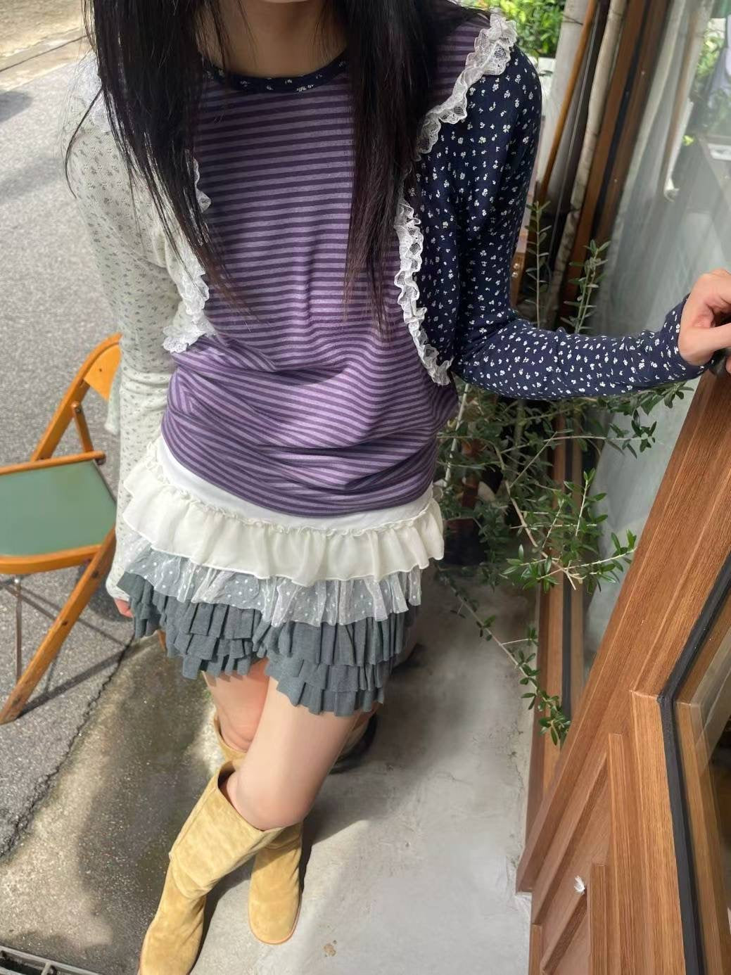 lace patch tee (PRE-ORDER)