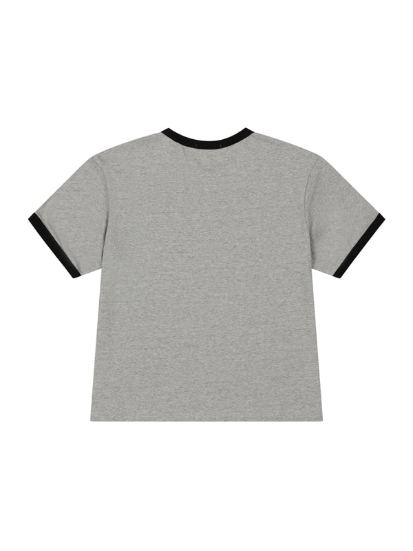 (韓國代購) LOSERSCLUB LSC STAR APPLIQUE CROP RINGER TEE (WHITE/BLACK/GRAY)