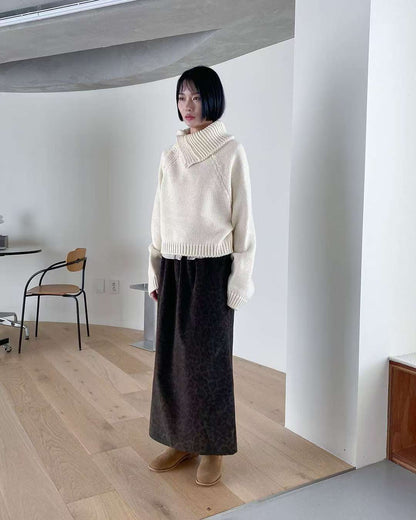 leopard corduroy skirt 現貨