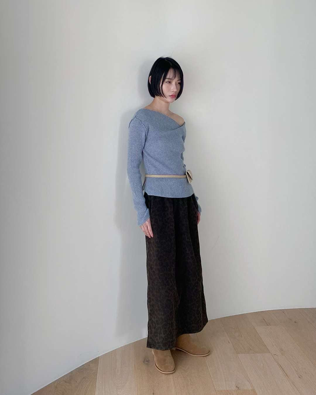 leopard corduroy skirt 現貨
