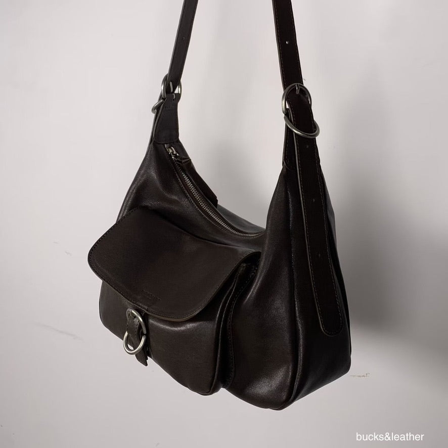 韓國代購：bucks & leather hobo bag