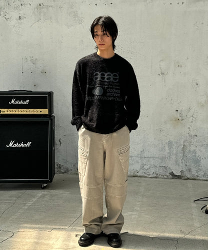 (韓國代購)AEAE WEB LOGO HAIRY KNIT [KHAKI/IVORY/SMOKY BLUE/BLACK/CHARCOAL] <Black Friday~25/11>