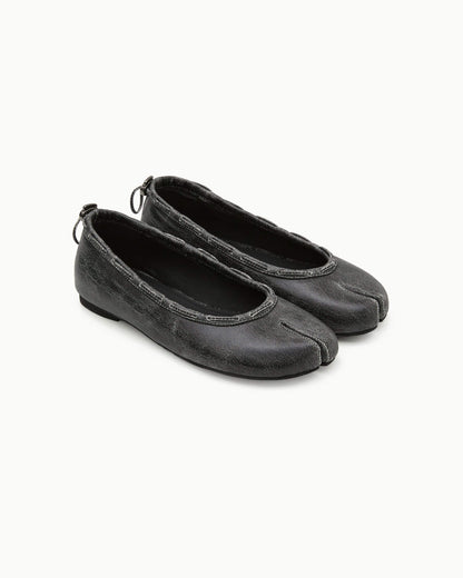 （韓國代購）PAES Leather String Flat ( Vintage Black）（225-260）