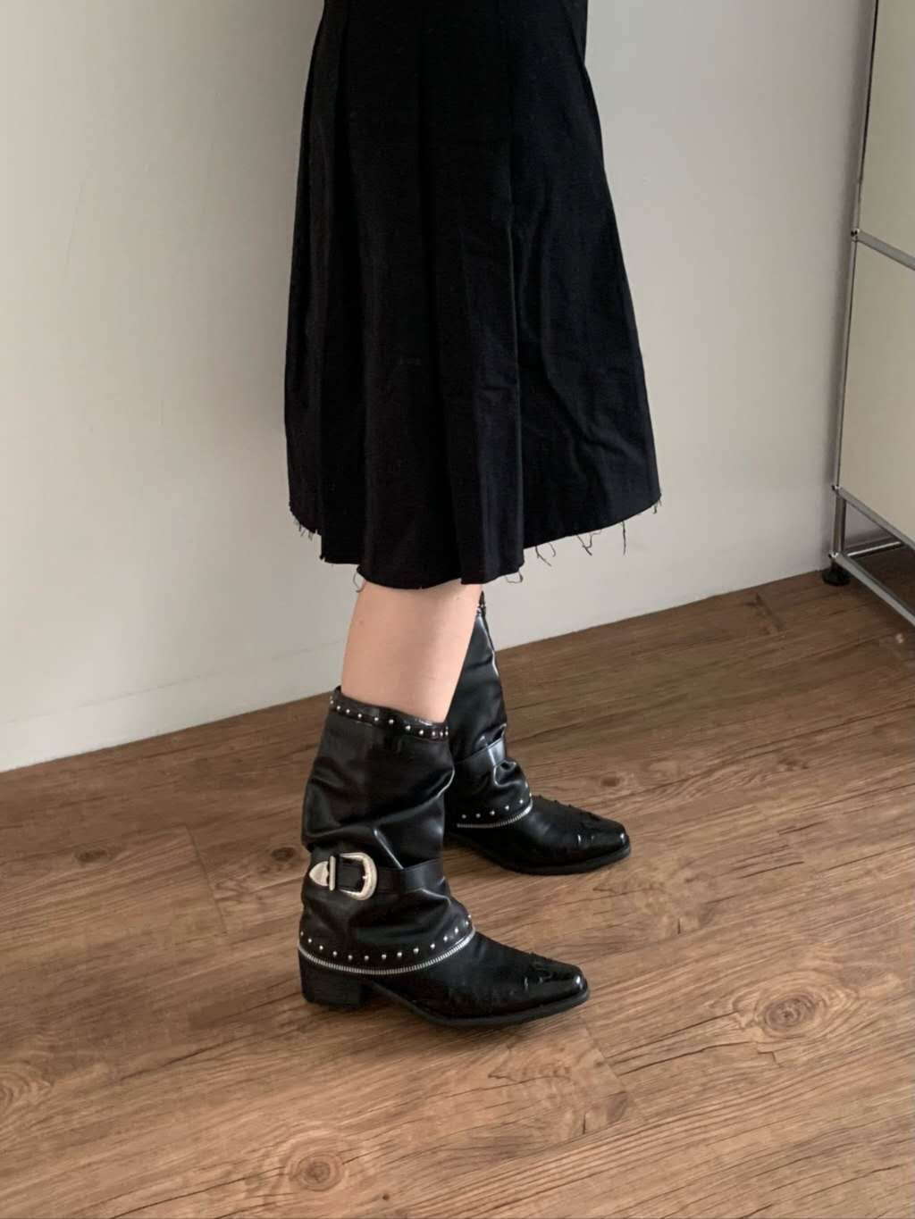 cow boy buckle boot(230-250) (PRE-ORDER)