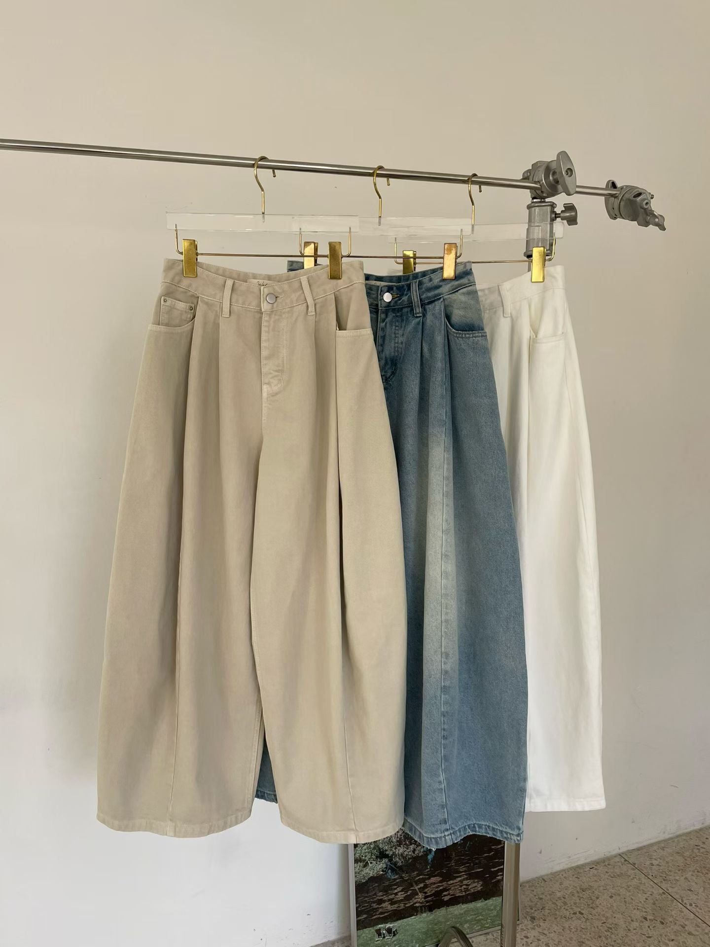 balloon jeans(beige/blue/white)