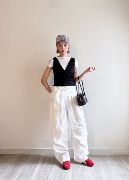 summer sale-fafa crop vest（beige/black）