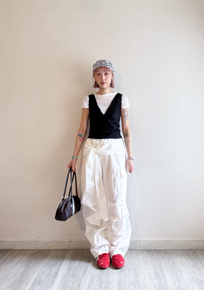 summer sale-fafa crop vest（beige/black）
