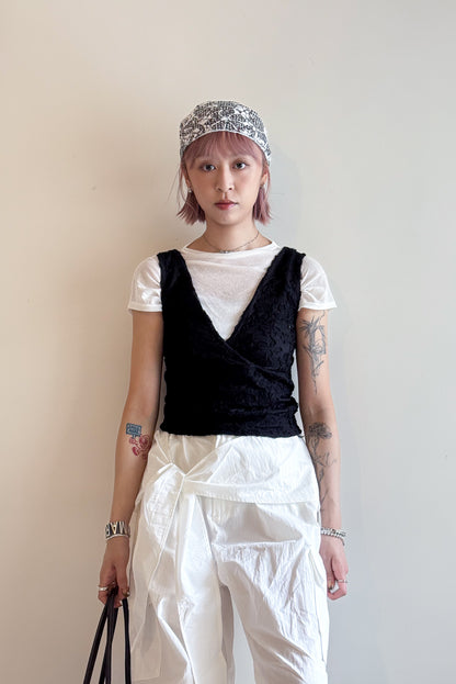 summer sale-fafa crop vest（beige/black）