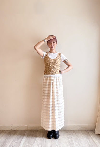 summer sale-fafa crop vest（beige/black）