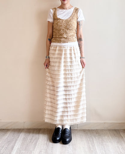 summer sale-fafa crop vest（beige/black）