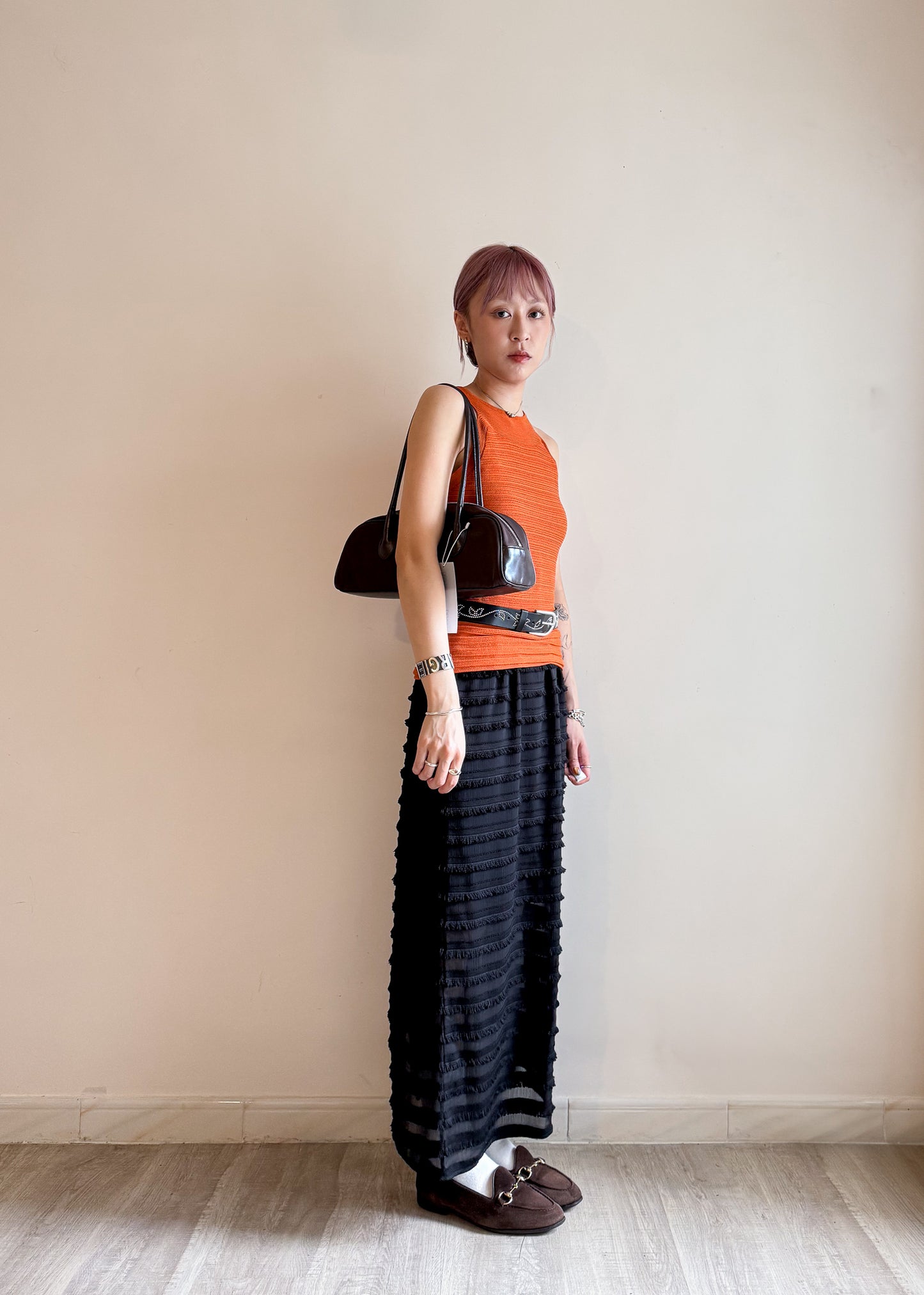 summer sale-halter neck tank top（orange現貨