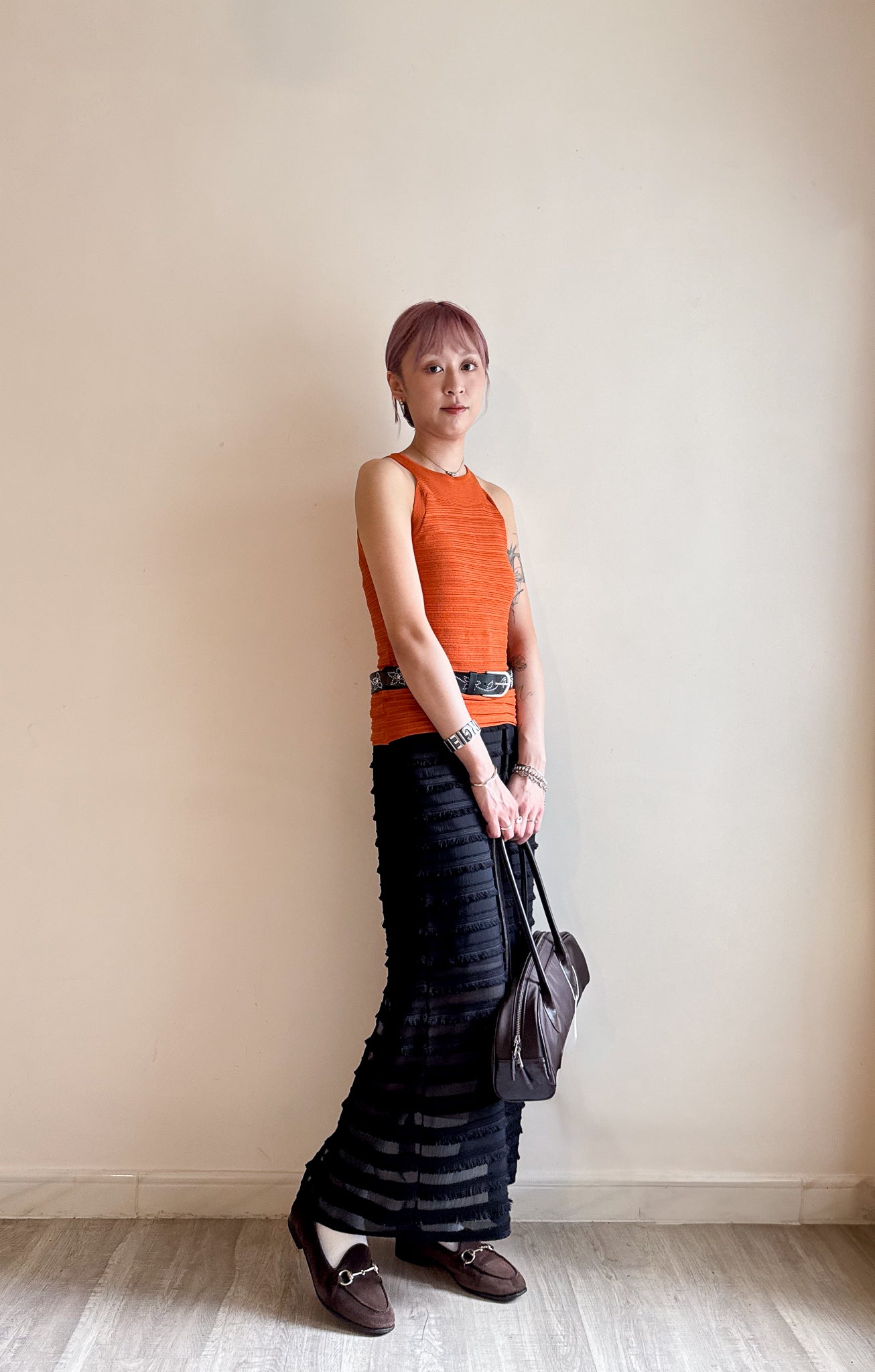 summer sale-halter neck tank top（orange現貨