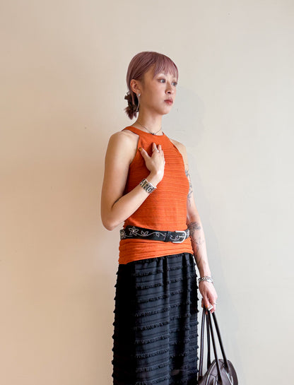 summer sale-halter neck tank top（orange現貨