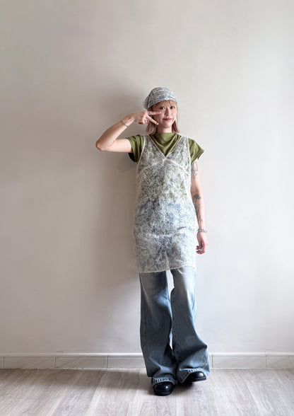 turtle neck tee(white/green) (現貨)