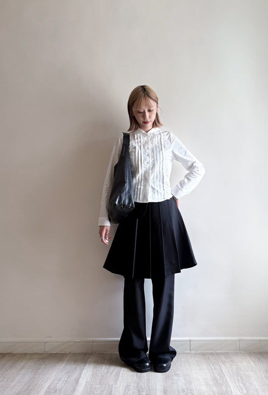 pleated skirt pants(black)(現貨)