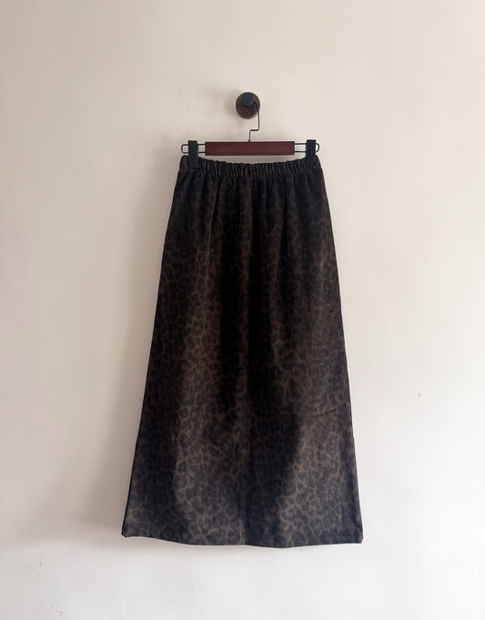 leopard corduroy skirt (現貨）