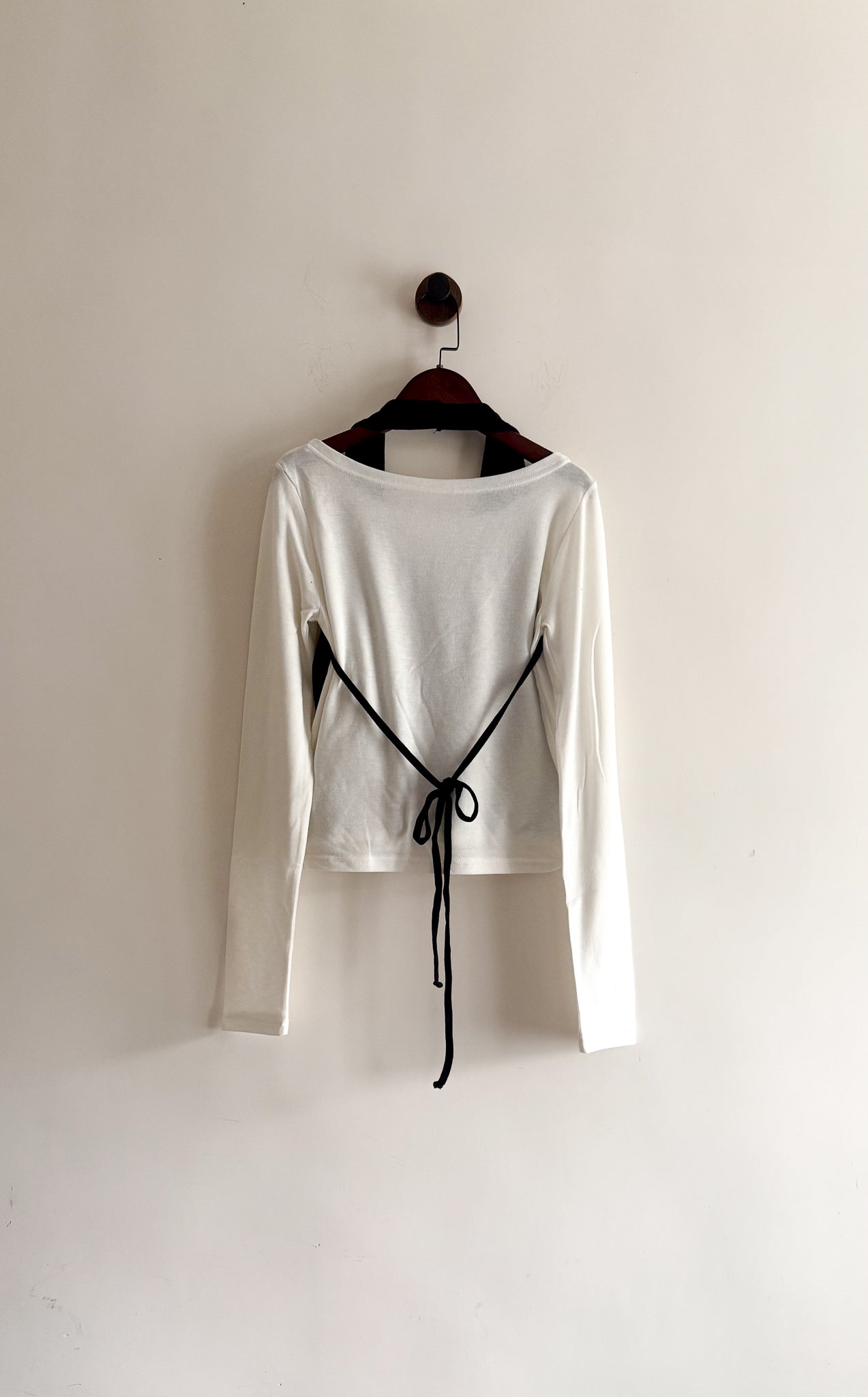 layered tee (white/brown)