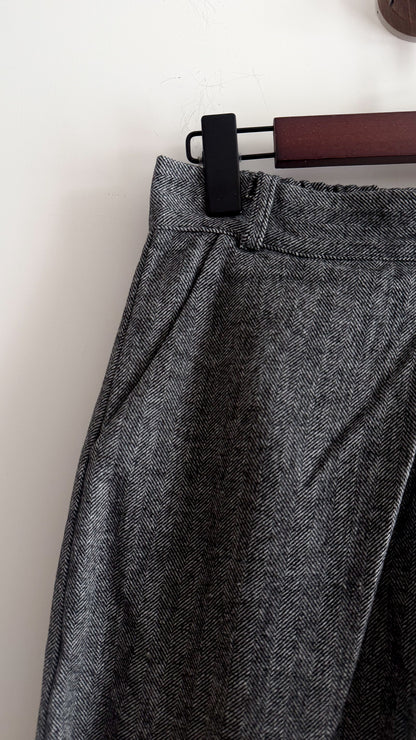 wool wide pants (charcoal/grey) 現貨