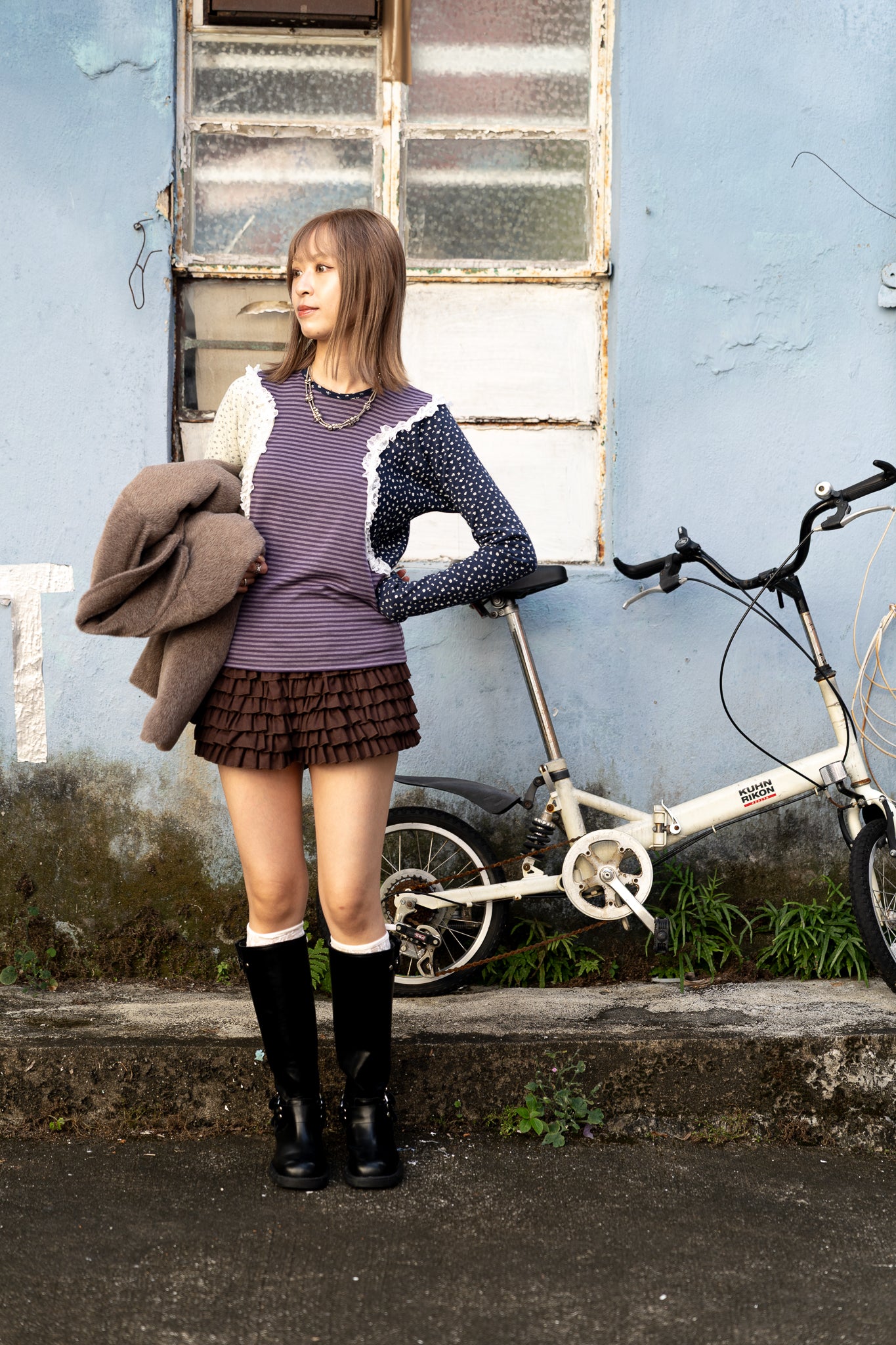 buckle boots (black/brown)(230-250)