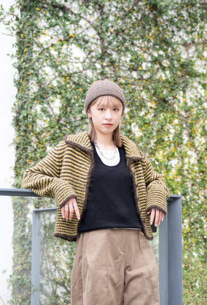 layered tee (white/brown)