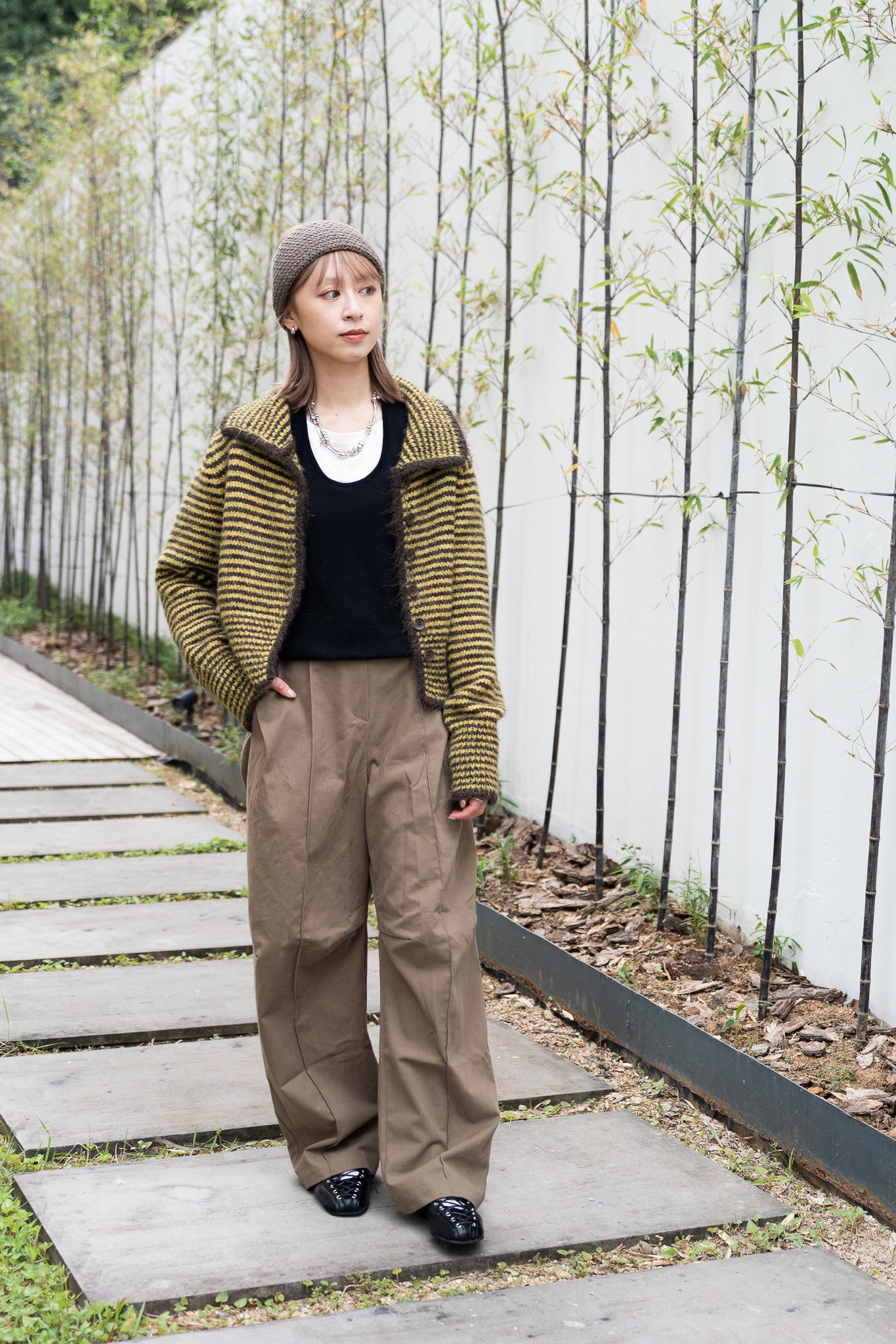 SALE- winter barrel legs pants  (charcoal)