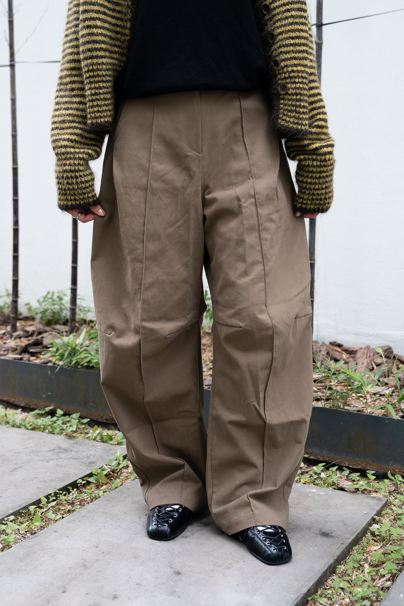 SALE- winter barrel legs pants  (charcoal)