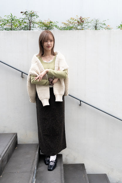 leopard corduroy skirt 現貨