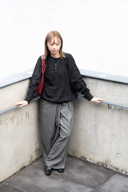 wool wide pants (charcoal/grey) 現貨