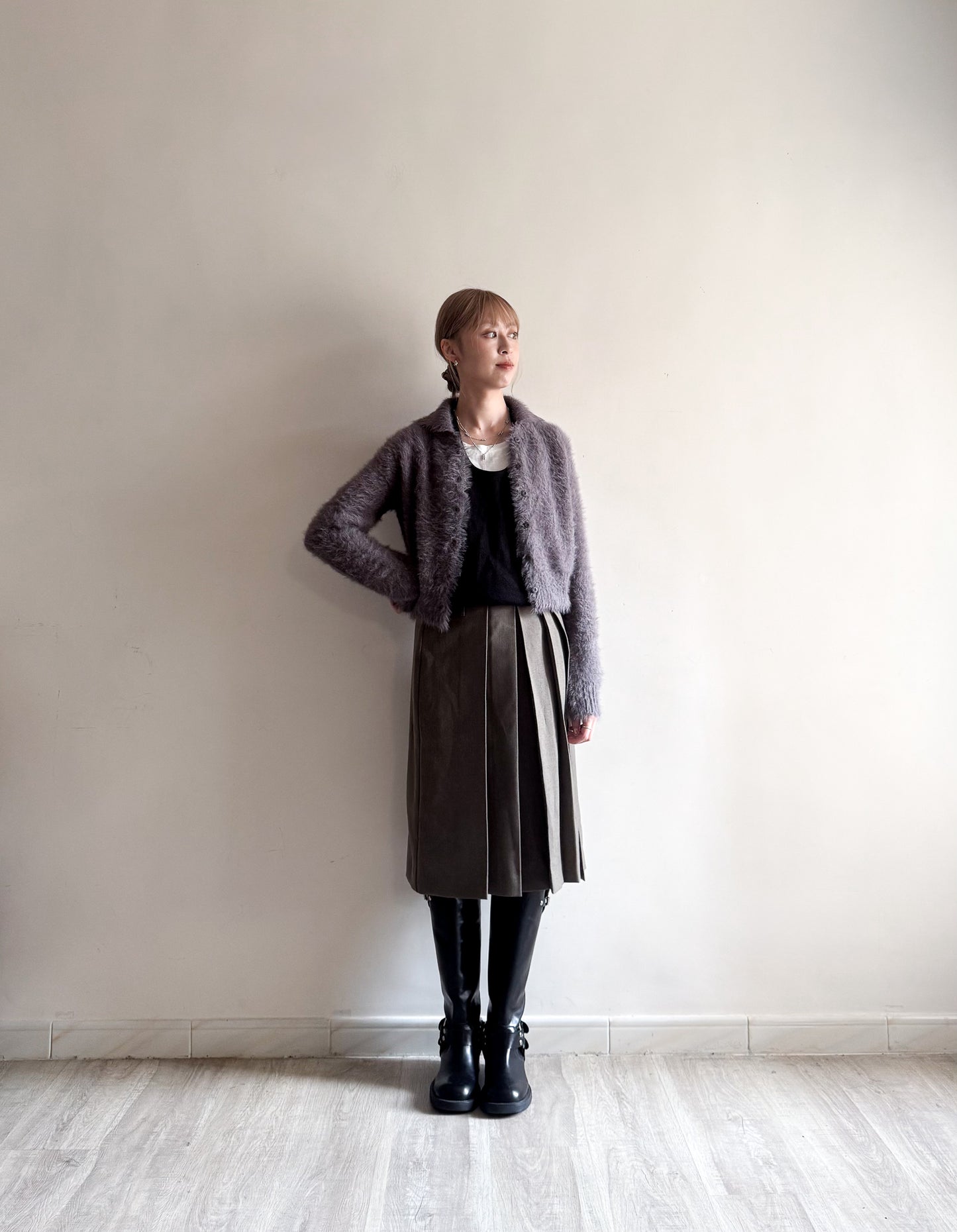 momo knit top (red/grey/ivory) 少量現貨