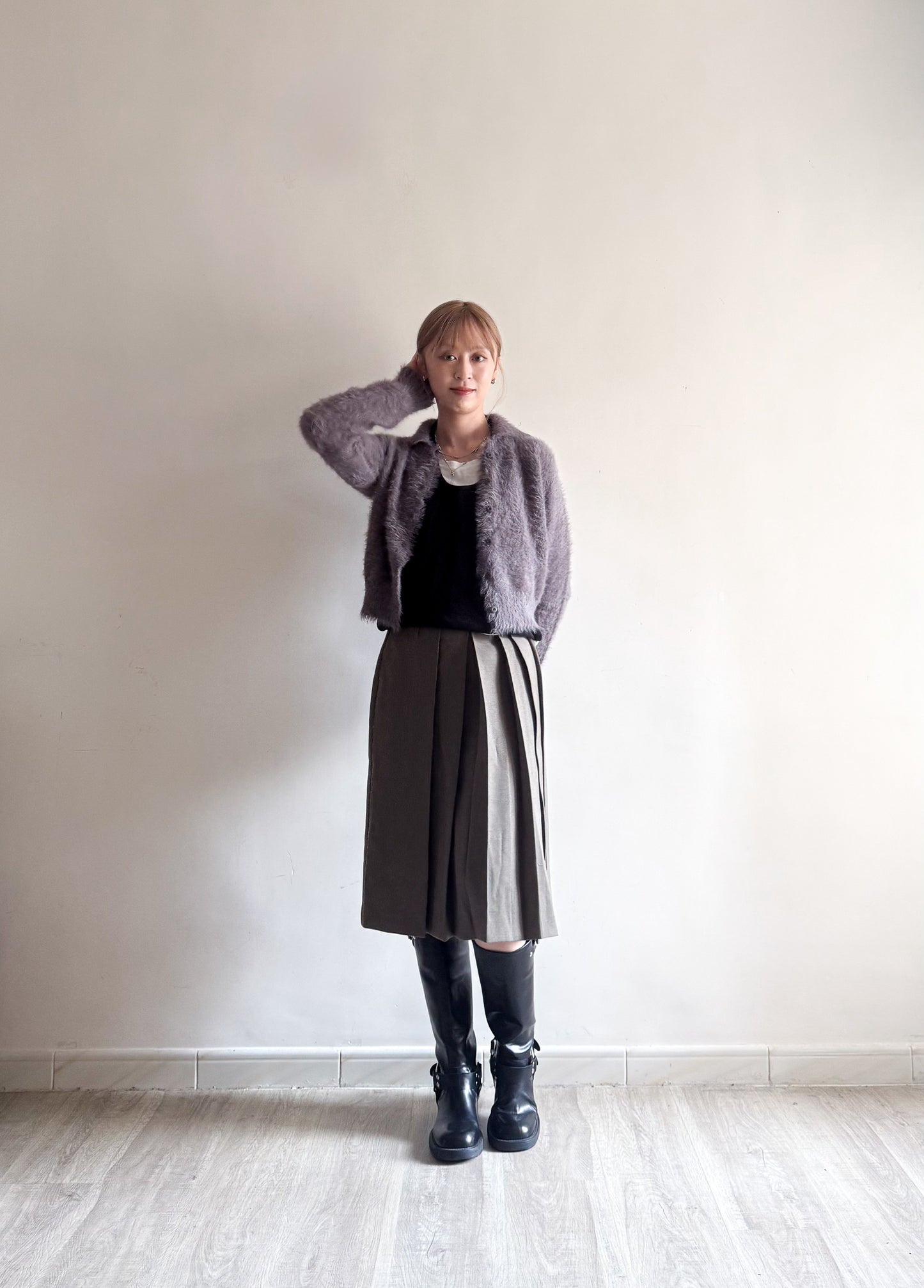 momo knit top (red/grey/ivory) 少量現貨