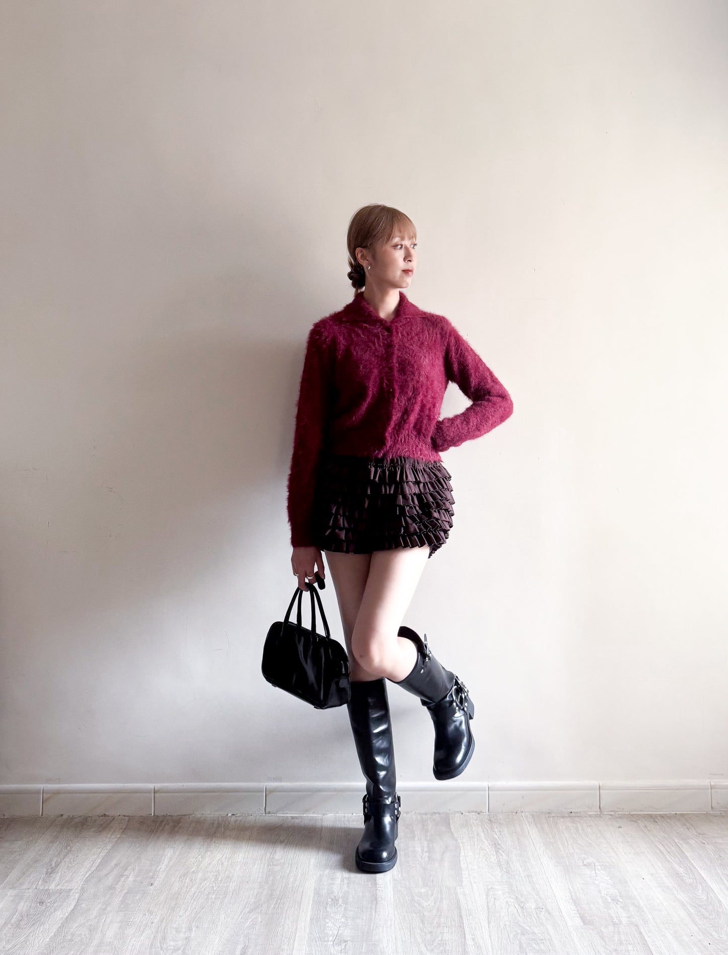 momo knit top (red/grey/ivory) 少量現貨